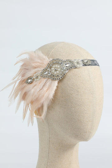 Rubor 1920s Diadema de lentejuelas con plumas